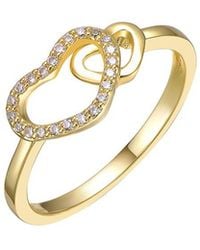 Rachel Glauber - 14K Plated Cz Hearts Ring - Lyst