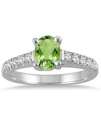 Gem Spark - 14K 1.19 Ct. Tw. Diamond & Peridot Ring - Lyst