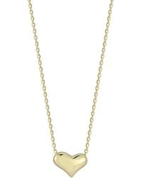 Ember Fine Jewelry - 14k Puffed Heart Necklace - Lyst