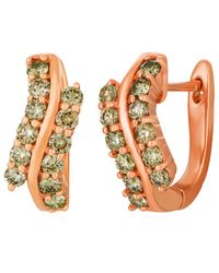 Le Vian 14k Rose Gold 0.96 Ct. Tw. Diamond Earrings - Metallic