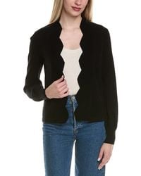 Sofiacashmere - Scallop Edge Cropped Wool & Cashmere-Blend Cardigan - Lyst