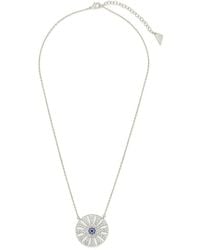 Sterling Forever - Cz Evil Eye & Petal Pendant Necklace - Lyst