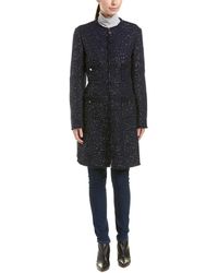 Moncler Moraine Wool-blend Boucle Coat - Blue