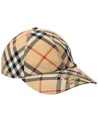 Burberry - Equestrian Knight Patch Check Baseball Cap - Lyst
