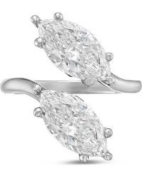 Diana M. Jewels - Diana M. 18K 8.00 Ct. Tw. Lab-Grown Diamond Two-Stone Ring - Lyst