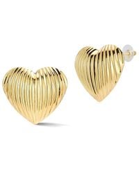 Glaze Jewelry - Plated Chunky Heart Ribbed Dome Statement Earrings - Lyst