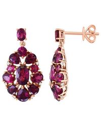 Effy Fine Jewelry - 14K Rose 6.66 Ct. Tw. Diamond & Rhodolite Earrings - Lyst