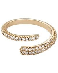 Adornia - 14K Plated Cz Overlapping Pave Bands Ring - Lyst