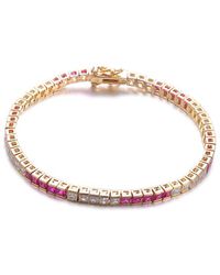Genevive Jewelry - 14k Over Silver Tennis Bracelet - Lyst