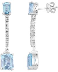 Effy Fine Jewelry - 14K 3.84 Ct. Tw. Diamond & Aquamarine Earrings - Lyst