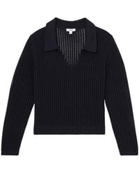 Reiss - Matilda Open Collar Knit Silk-Blend Top - Lyst