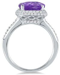 Gem Spark - 14K 3.93 Ct. Tw. Diamond & Amethyst Ring - Lyst