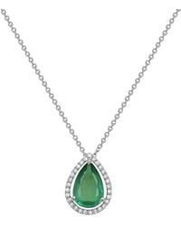 Forever Creations USA Inc. - Forever Creations 14K 1.15 Ct. Tw. Diamond & Emerald Pendant Necklace - Lyst
