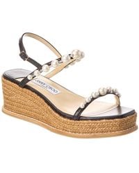 Jimmy Choo - Amatuus 60 Leather Wedge Sandal - Lyst