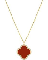 Gabi Rielle - 14K Over Carnelian Cz Pendant Necklace - Lyst