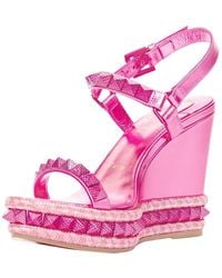 Christian Louboutin - Leather Pyraclou 110 Platform Wedge (Authentic Pre-Loved) - Lyst