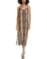 The Kooples - Snakeskin Print Silk Midi Slip Dress - Lyst