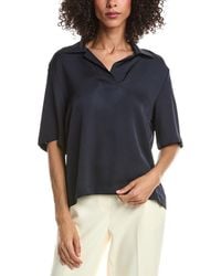 Theory - Silk Polo Top - Lyst
