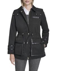 Cole Haan - Hooded Water Resistant Insulated Raincoat - Lyst