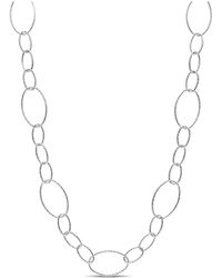Italian Silver - Fancy Oval Link Chain Necklace - Lyst