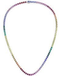 Lab Grown Diamonds - 30.00 Ct. Tw. Lab-Grown Diamond & Lab-Grown Sapphire Tennis Necklace - Lyst