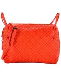 Bottega Veneta - Orange Intrecciato Leather Nodini Crossbody Small (authentic Pre-loved) - Lyst