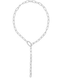 Adornia - Plated Paper Clip Chain Lariat Necklace - Lyst