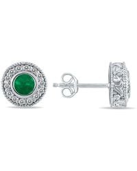 Gem Spark - 14K 0.76 Ct. Tw. Diamond & Emerald Earrings - Lyst