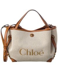 Chloé - Clover Double Carry Small Canvas & Leather Tote - Lyst