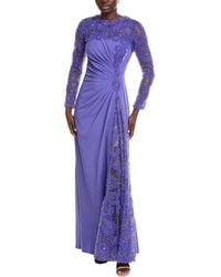 Tadashi Shoji - Sagamore Ribbon Flower Embellished Gown - Lyst