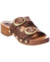 SCHUTZ SHOES - Juno Mid Block Leather Sandal - Lyst