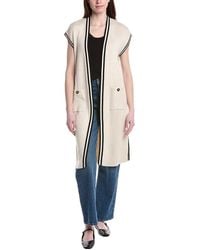 Tahari - Extended Sleeve Long Vest - Lyst