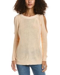 FRR Phyllis Long Sleeves Sweater with Fox Fur Cuffs in Beige