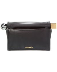 Jacquemus - La Pochette Rond Carré Leather Clutch - Lyst