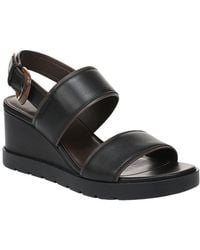 Vince - Roma-B Leather Slingback Wedge Sandal - Lyst
