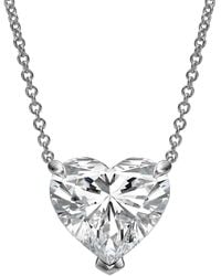 Lab Grown Diamonds - 14k 5.50 Ct. Tw. Lab-grown Diamond Heart Pendant Necklace - Lyst