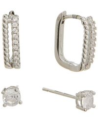 Rebecca Minkoff - 14K Plated Cz Earring Set - Lyst