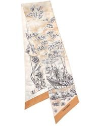 Ferragamo - Voyage Print Silk Scarf - Lyst