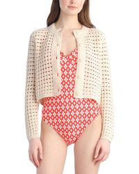 Draper James - Crochet Wool-Blend Cardigan - Lyst