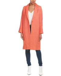 Maje Linen-blend Coat - Orange
