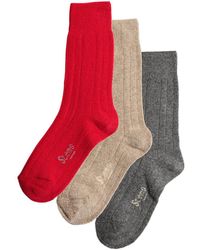 Stems - Box Of 3 Lux Cashmere & Wool-blend Sock - Lyst
