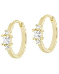 Electric Picks - 14K Plated Cz Shine On Hoop Earrings - Lyst