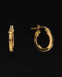 Italian Gold - 18k Polished Flat Hoops - Lyst