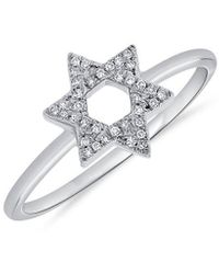 Sabrina Designs - 14k 0.08 Ct. Tw. Diamond Star Of David Ring - Lyst