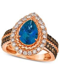 Le Vian - Deep Sea Topaz 14K Rose 3.17 Ct. Tw. Diamond & London Topaz Ring - Lyst