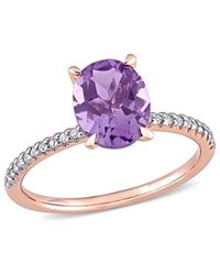 Rina Limor - 14k Rose Gold 2.11 Ct. Tw. Diamond & Amethyst Ring - Lyst