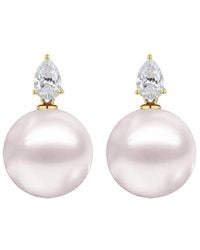 Kai Fine Jewelry - 14K 1.00 Ct. Tw. Lab-Grown Diamond & 12-13Mm Pearl Drop Earrings - Lyst