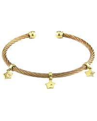 Diamond Select Cuts - Star 14K & Stainless Steel 0.03 Ct. Tw. Diamond Bangle Bracelet - Lyst