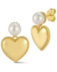 Sphera Milano - 18K Plated Heart Drop Earrings - Lyst