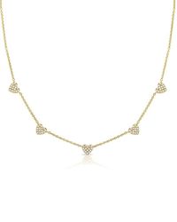 Sabrina Designs - 14k 0.25 Ct. Tw. Diamond Heart Station Necklace - Lyst